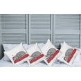 thumbnail image 2 of Ambesonne Christmas Throw Pillow Cover 4 Pack, Cat with Santa Hat, 18", White Red Grey, 2 of 5