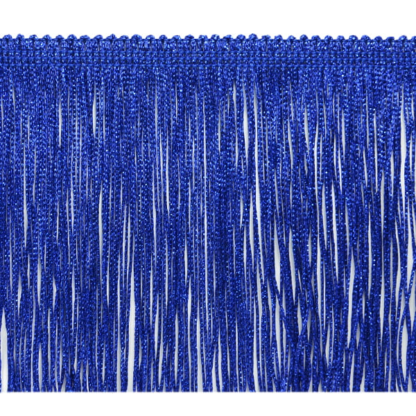 Metallic Royal Blue 2 x 9 yd Decorative Trimmings 100% Rayon Chainette Fringe