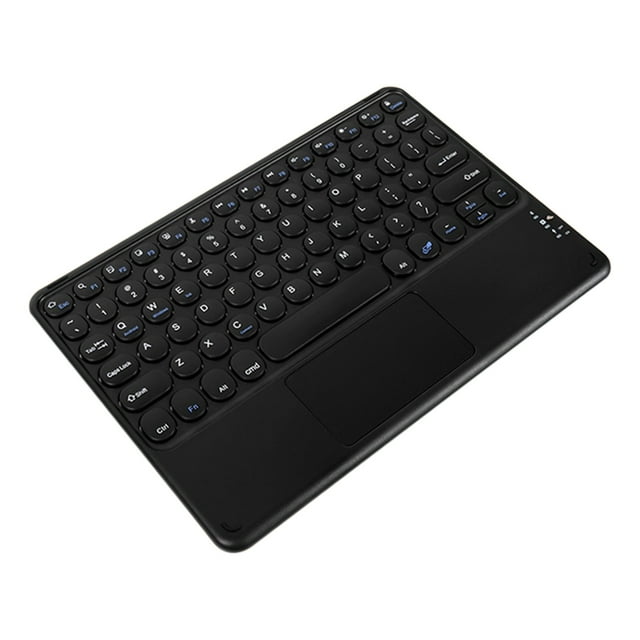 SDNall Wireless Keyboard with Touchpad, Round Cap Bluetooth Keyboard for Android Tablet Pc, Portable White Keyboard Wireless, Rechargeable Thin Bt Keyboard for Smartphone and Laptop