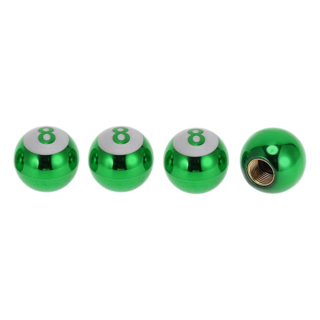 Tapones Decorativos para Válvula de Neumático Verde Patrón Número 8 Cubiertas de Polvo de Válvula de Neumático 7x19mm Plástico Cobre 4 Pcs