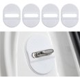 thumbnail image 1 of Car Door Lock Covers 4-Pack - White Carbon Fiber Latches Protector, Universal Silent Shock Absorbers for Most Vehicles, 1 of 6