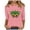 Pink, variant on YUGYXL Trendy 3/4 Sleeve Tshirts for Women Mardi Gras Colorful Printed Clothes Novelty Crew Neck Soft Tunic Tees Celebration Party Basic Fit Tops Sales
