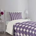 thumbnail image 5 of Ambesonne Geometric Quilted Bedspread Set 2 Pcs, Vivid Chevron Zigzags, Twin Size, Dark Purple Lavender, 5 of 6