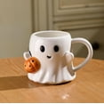thumbnail image 6 of WEGFTDUOP Halloween Pumpkin Ghost Ceramic Water Cup 600ml, Cute Ghost Handle Mug for Coffee Tea, Festive Party Office Home Decor Kitchen Utensils, 6 of 9