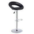 thumbnail image 4 of Gymax Tabourets de Bar Réglables en Cuir PU 2 Pcs Noir, 4 of 9