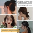 thumbnail image 3 of 44 pares de pendientes de aro dorados para mujer, paquete múltiple, pendientes de perlas con forma de corazón, colgantes de moda, pendientes de aro gruesos hipoalergénicos, joyería para cump, 3 of 4