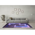 thumbnail image 3 of Ahgly Company Machine Washable Indoor Square Oriental Blue Modern Area Rugs, 8' Square, 3 of 4