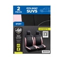 thumbnail image 7 of Auto Drive Faux Leather Seat Cover, 2-Piece, Pink Black Two-Tone, 7 of 7