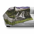 thumbnail image 3 of Iceland Soft Flannel Fleece Throw Blanket, Outdoor Scene Atmosphere Shot of Kirkjufell Cloudscape Mountains Oceanic, Cozy Plush for Indoor and Outdoor Use, 50" x 70", Multicolor, by Ambesonne, 3 of 6