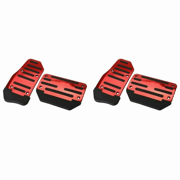 2X Universal Red Gas Accelerator Pedal and Brake Pedal Cover Foot Pad Non-Slip for Automatic Transmission Car,2 * Gas Pedal Cover 2 * Brake Pedal Cover,red