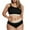 Black, variant on Wyobmus Womens Plus Size Bikini Set Two Piece High Waisted Swimsuit Ribbed Texture Adjustable Straps Bathing Suit Swimwear X-5X White