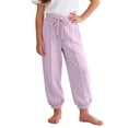 thumbnail image 2 of BXJX Girls Jogger Sweatpants Size 8, Elastic Waist Comfortable Drawstring Casual Kids Pants with Pockets Purple, 2 of 9