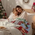 thumbnail image 4 of Christmas Tree Flannel Blanket for Bed,Travel and Camping, Gift Dwarf Flowers Snowflakes Linen Texture Super Soft Cozy Blanket for All Seasons 32"x48", 4 of 9