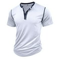 thumbnail image 4 of TSADFHJI Hauts pour Hommes Manches Longues Hiver Automne T-Shirts de Sport Gym Musculation Course Randonnée Active Demi-Zip Manches Courtes TG Blanc, 4 of 5