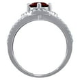 thumbnail image 2 of 925 Sterling Silver Womens White Red Cubic Zirconia Ring Size 9 3.9x2.4mm Wide Ring for Women, 2 of 2