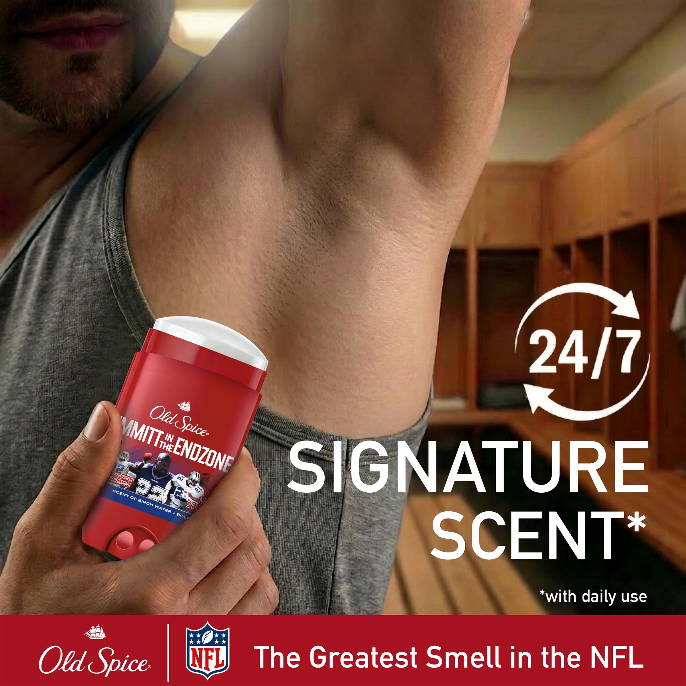 Old Spice Deodorant for Men, Antiperspirant, NFL Collection, Emmitt Smith, Scent of Birch Water + Bolt, 2.6 oz