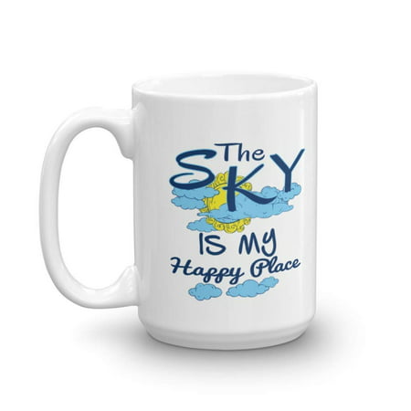 The Sky Is My Happy Place Coffee & Tea Gift Mug For A Pilot, Glider And People Who Love Skydiving & Paragliding (Best Way To Make Chai Tea)