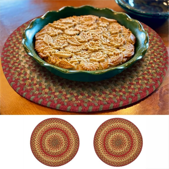 Homespice - Cider Barn Round Placemats of Jute, Perfect Set of Round Woven Placemats to Use as Dining Placemats - Reversible, Easy Clean, Absorbs Spills - Premium Round Placemats Set of 2, 15 Inches