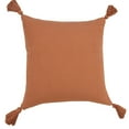thumbnail image 3 of LR Home Sundry Solid Transitional Cotton Throw Pillows, Yam Orange, 20" x 20", Set of 2, 3 of 4