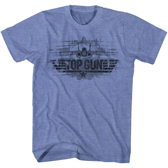 Top Gun Top Distress Light Blue Adult T-Shirt 3Xl