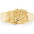 thumbnail image 2 of AFFY Nugget Style Men's Promise Ring In 10K Solid Yellow Gold 9.50 MM Wide Ring Size-13.5, 2 of 6