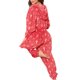 thumbnail image 2 of Pijama con capucha de manga larga con estampado floral para mujer, mono con cremallera de una pieza, ropa de dormir, mono XBTCLXEBCO T L, Rojo, 2 of 6
