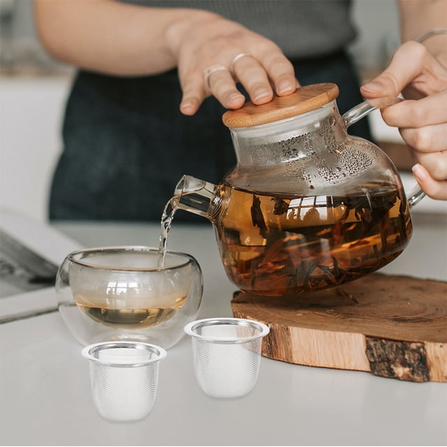 BESTYASH 8Ud Colador De Té Reutilizable De Acero Inoxidable Malla Fina Para Tetera Con Desmontable