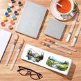 thumbnail image 3 of 3 Pcs Watercolor Paper Sketchbook with 6 Pcs Watercolor Brush Pens 3 Size Watercolor Journal 300GSM Cotton Paper, 3 of 5
