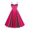 thumbnail image 2 of BONIXOOM Womens Easter Dresses 2024 Multi-theme Party V-Neck Tab Sleeveless Bandeau Dress Solid Hot Pink Dresses, 2 of 6