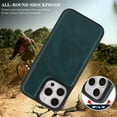 thumbnail image 3 of Allytechgroup iPhone 16 Pro Case, [Compatible with Magsafe] Slim Fit Shell Shockproof Anti-Scratch Lightweight Bumper Retro PU Leather TPU Phone Case for Apple iPhone 16 Pro, Green, 3 of 6