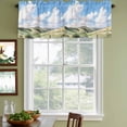 thumbnail image 4 of 2 Pack Valances for Windows, Spring Grassland Window Valances for Living Room/Bedroom/Bathroom, Nature Blue Sky Mountain Scenery Light Filtering Kitchen Curtain Valance Window Treatment 54"W x18" L, 4 of 9