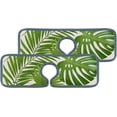 thumbnail image 3 of 2 Pcs SKYSONIC Faucet Absorbent Mat Summer Exotic Leaves Washable Counter Drying Pads Behind Faucet for Kitchen Bathroom, 3 of 7