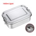 thumbnail image 3 of CAROOTU Stainless Steel Lunch Box 3/2/1 Compartment Metal Bento Lunch Box Container, 3 of 7