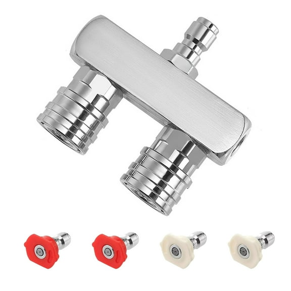 High-Pressure Cleaning Nozzle Dual Spray, 1/4 Inch Connector, Enhances Cleaning Coverage