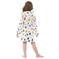 thumbnail image 7 of FORMRS Niños Bathrobe Unisex Hooded Robe Soft Plush Pajamas Sleepwear, Size 2-3T, White Minimalist Triangles, 7 of 7