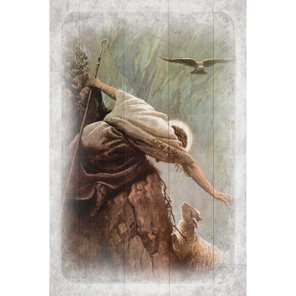 Dexsa The Lost Sheep Symbols of Faith Inspirational Wood Plaque 6 inches x 9 inches