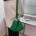 thumbnail image 1 of Bolso cruzados plisados ​​a la moda, de hombro tipo cubo sólidos para mujer de cuero PU, 1 of 9