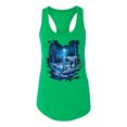 thumbnail image 2 of Wild Bobby, Tiger In The Snowy Night Animal Lover Ladies Racerback Tank Top, Kelly, Large, 2 of 3