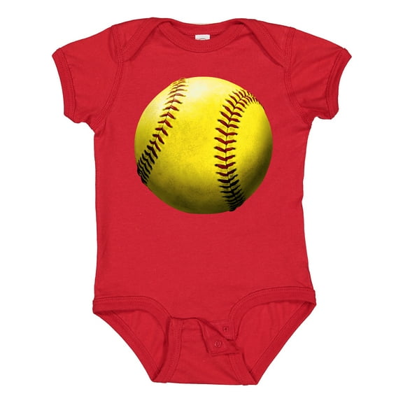 Inktastic Yellow Softball Boys or Girls Baby Bodysuit