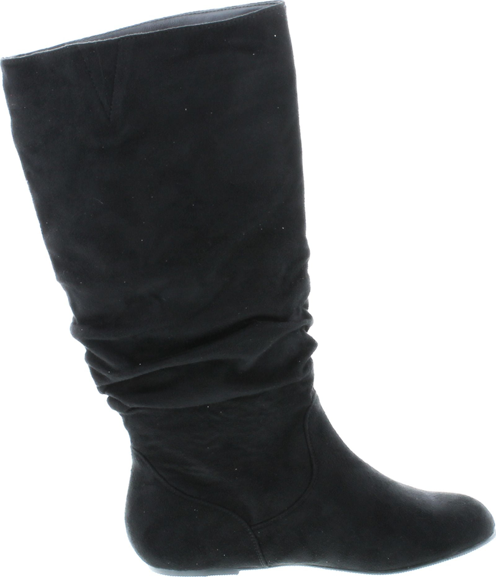 TOP Moda Data-1 Women's Shoes Cute & Comfort Round Toe Flat Heel Slouchy Mid Calf Boot 