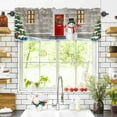 thumbnail image 3 of Winter Snowman with Hat Valances for Windows Red Bird Christmas Tree House Snow Rod Pocket Curtain Valance Window Treatment Short Curtains for Kitchen Living Room, 60"x18", 3 of 5