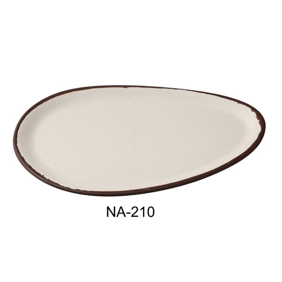 Yanco NA-210 Nature Art 10 x 6 x 0.75 in. Oval Plate, White - Melamine - Pack of 36