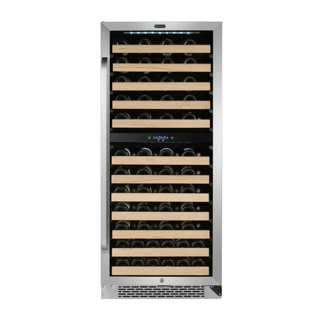 Whynter - 92-Bottle Dual Zone Wine Cooler - Stainless Steel