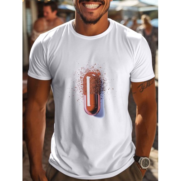 T-Shirt Unisexe d'Été Décontracté en Tricot Extensible Moyen à Imprimés Vifs W100, jusqu'à la Taille 3TG