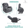 thumbnail image 3 of Whitney Recliner Chair with Massage and Heating by Naomi Home-Color:Gray,Material:Air Leather, 3 of 13