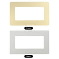 thumbnail image 3 of Placa de contorno de interruptor de doble gang de plástico de aluminio tono dorado brillante 216mm x 130mm, 3 of 5