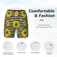 thumbnail image 5 of Xecao Sunflowers On Black And White Stripes for Men's Swimming Trunks Swim Trunks Quick Dry Swim Shorts with Mesh Lining Funny Swimwear Bathing Suits, 5 of 9