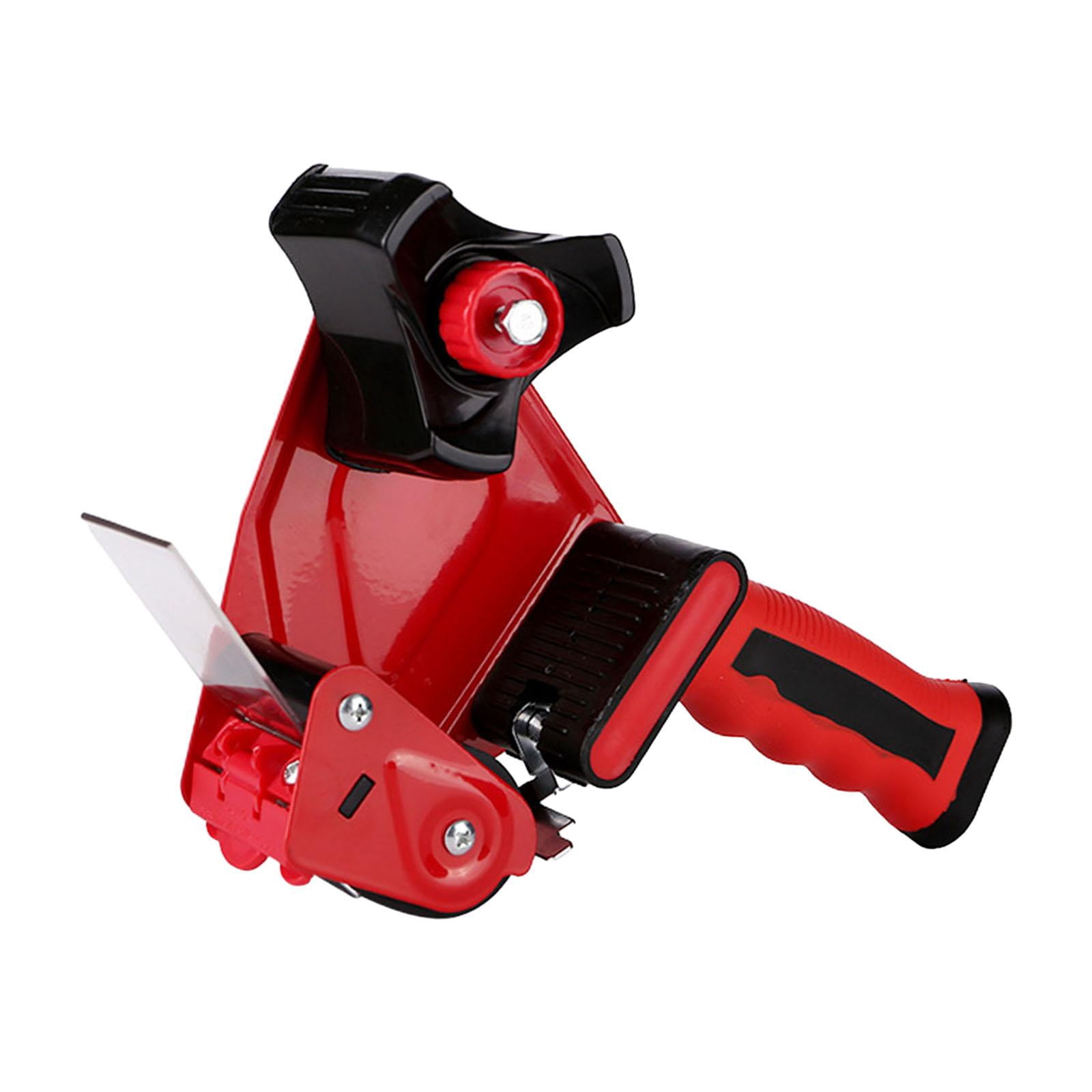 koolsoo Package Tape Dispenser Handheld Easy to Use Seal Packing Dispenser Roll Tape Cutter Dispenser for Moving Shipping Home Office , Black and Red