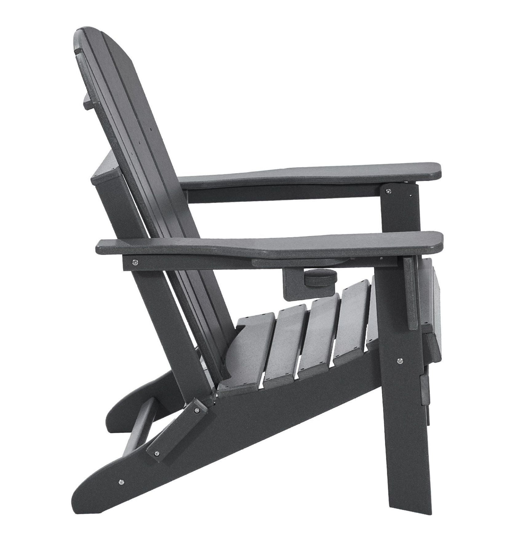 Adirondack Chairs Set of 2, Plastic Folding Outdoor Patio Furniture, All-Weather Fire Pit Chairs, Gray