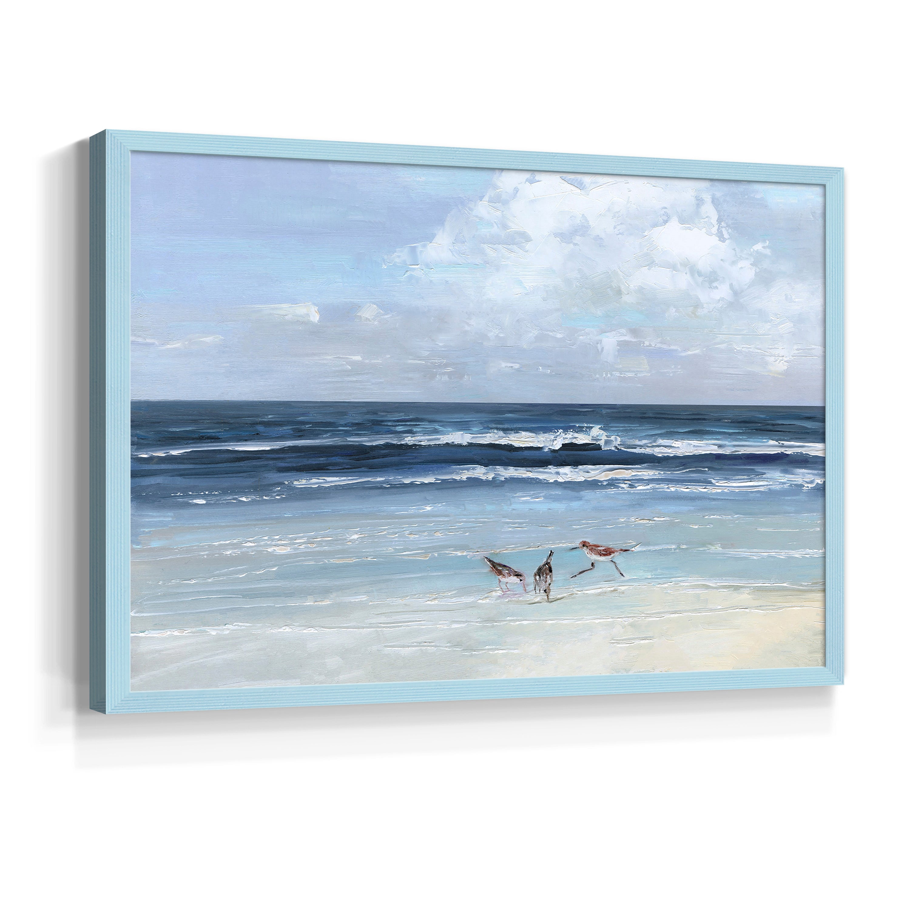 Beach Trio by Sally Swatland - Restickable Framed Giclée Print